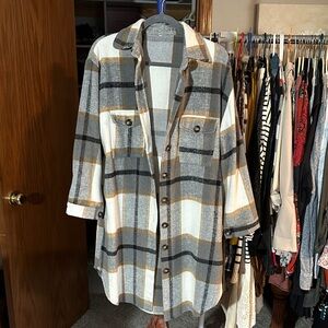 Plaid Button-Up Shacket - longer length

Warm and cozy